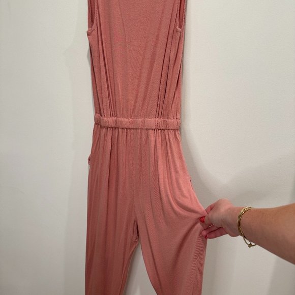 Pink Drawstring Jumpsuit - Picture 5 of 7